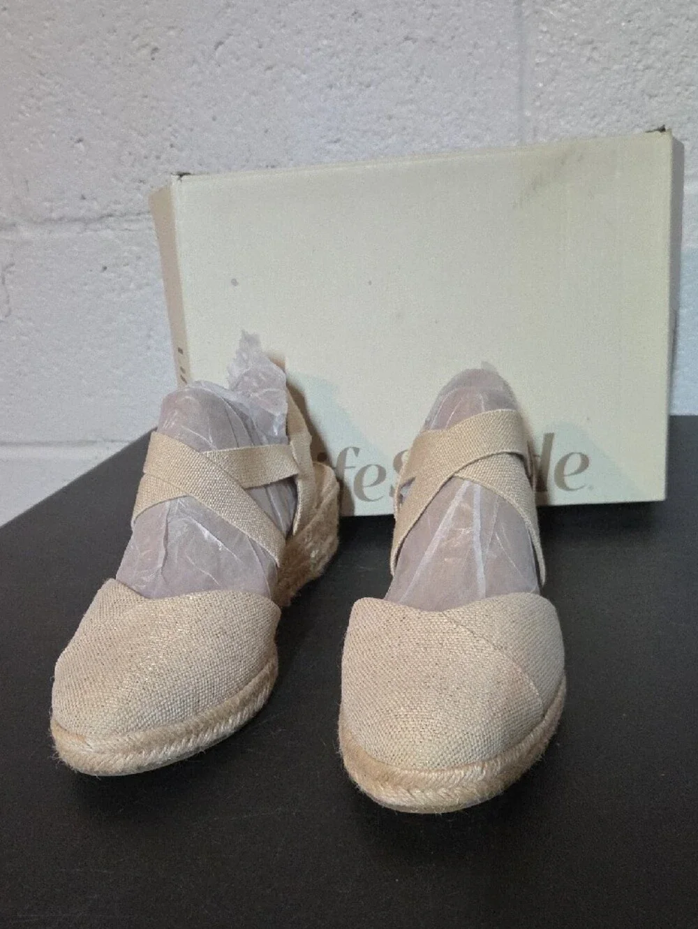 Women’s Beige Espadrille Wedge Sandals
